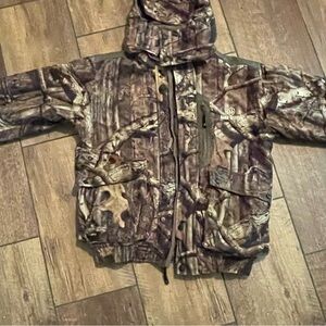 Realtree Brown and Green Puffer Jacket with Hood